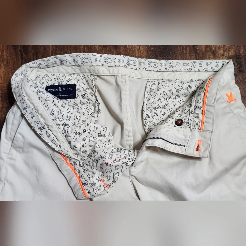 ​Psycho Bunny Beige Cotton Blend Casual Chino Pants Size 32